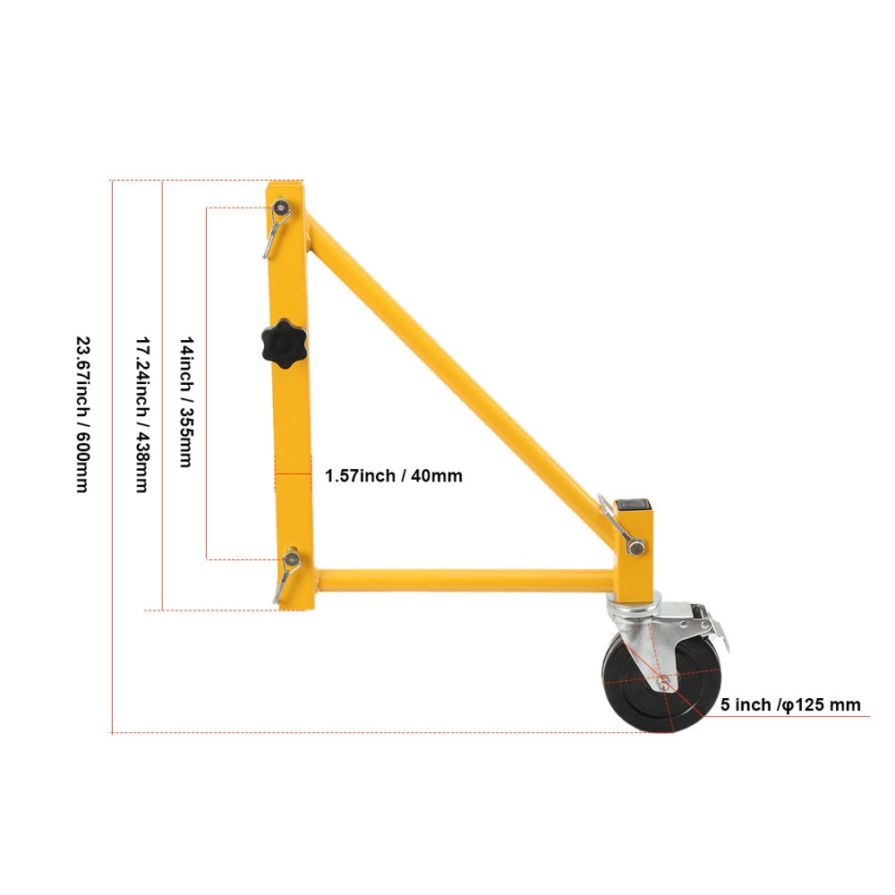 4PCS Baker Scaffold Outriggers W/5-Inch Locking Casters 1000 lbs Load Capacity