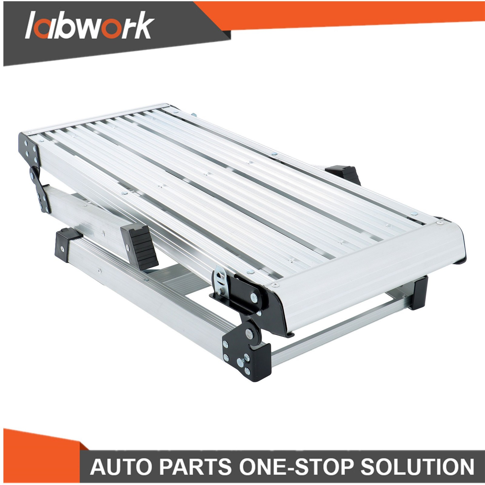 Labwork 330lb Aluminum Step Stool Non-slip Folding Work Platform Drywall Ladder