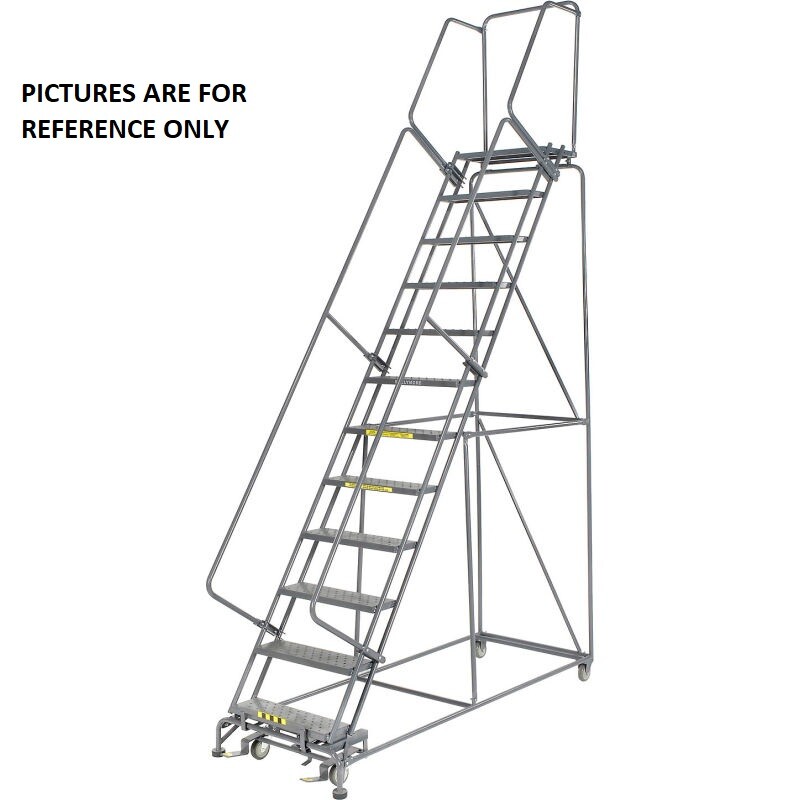 NEW! Ballymore 133 in H Steel Rolling Ladder, 10 Steps, 450 lb Load Capacity!!
