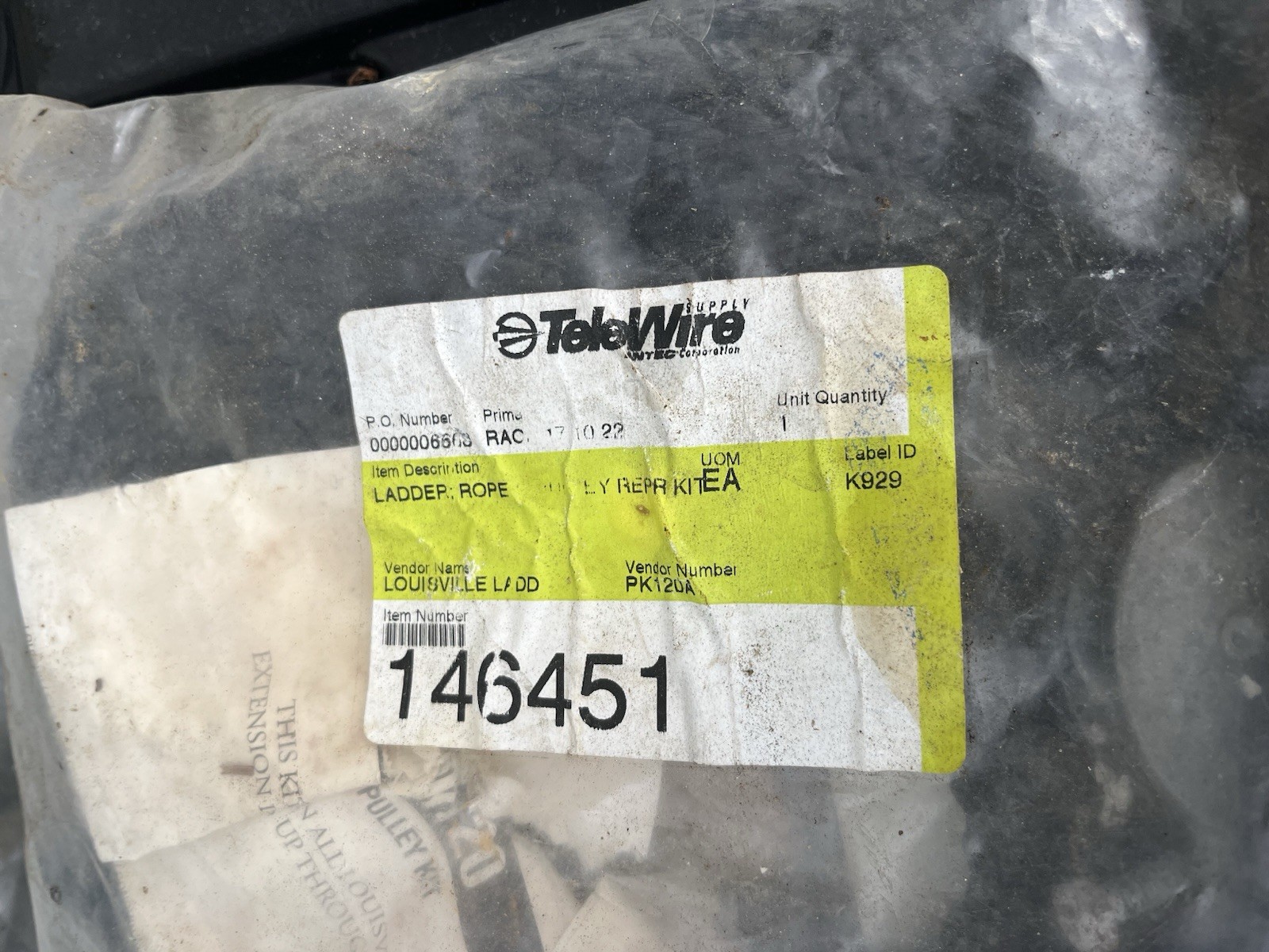 Louisville Pk120a Rope And Pulley Kit Read Description