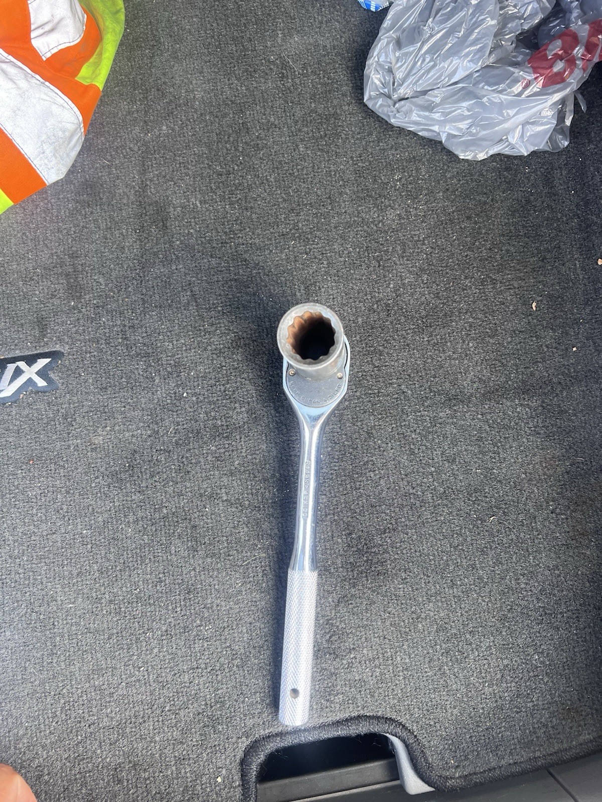 Pro 1/2″ Scaffold Ratchet 7/8″ DR. 6-Point Socket Ratchet Wrench Hammer Tip Tool