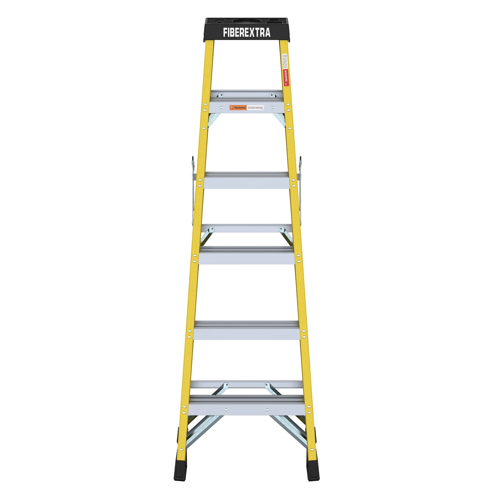 6 Step Fiberglass Reinforced Single Side Ladder Lightweight Access Ladder Yellow