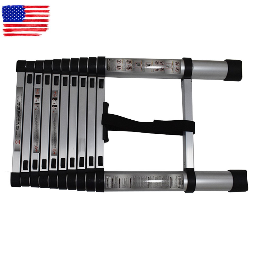 10.5/12.5/14.5FT Aluminum Non-Slip Telescoping Ladder Extension Ladders Folding