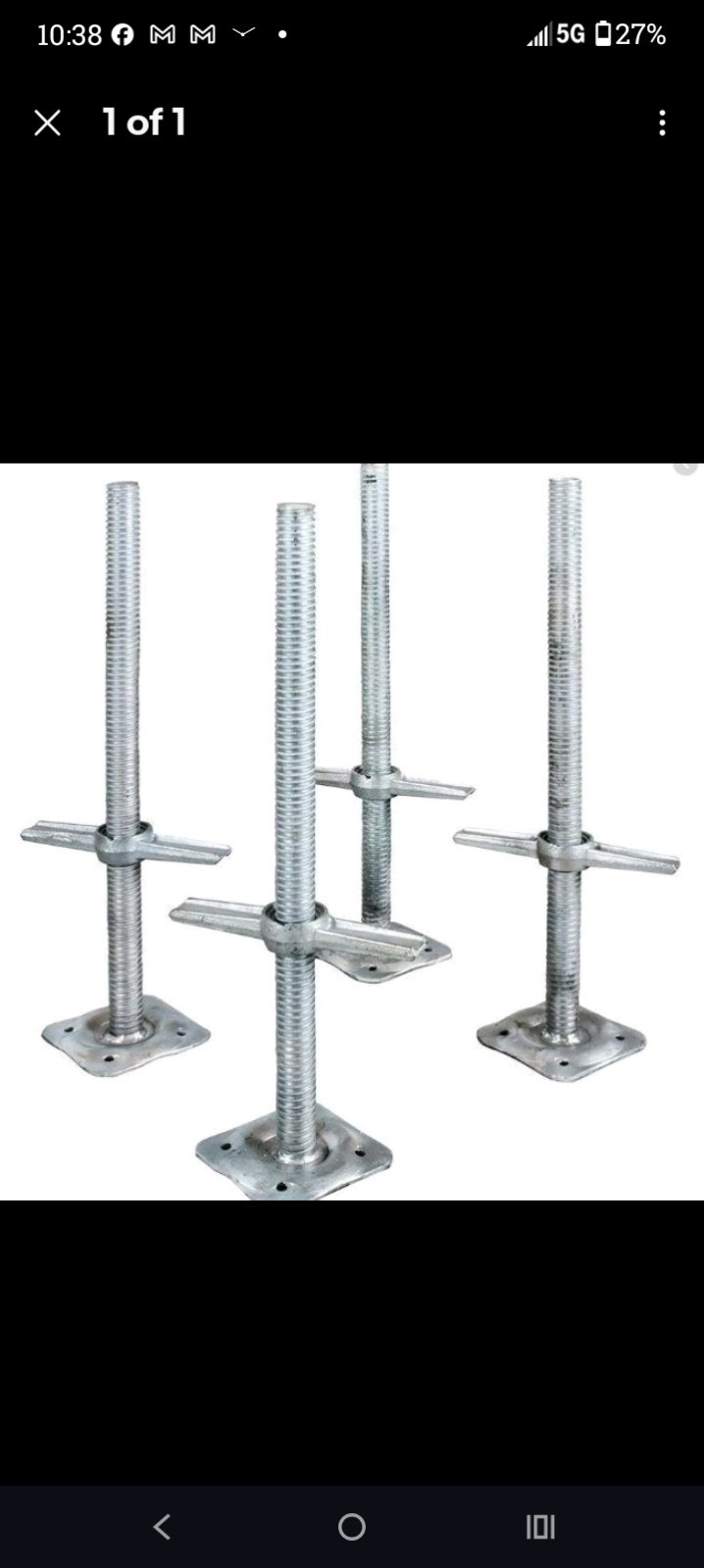 24″ x 1-1/2″ Steel Leveling Scaffolding Screw Jack 4pack