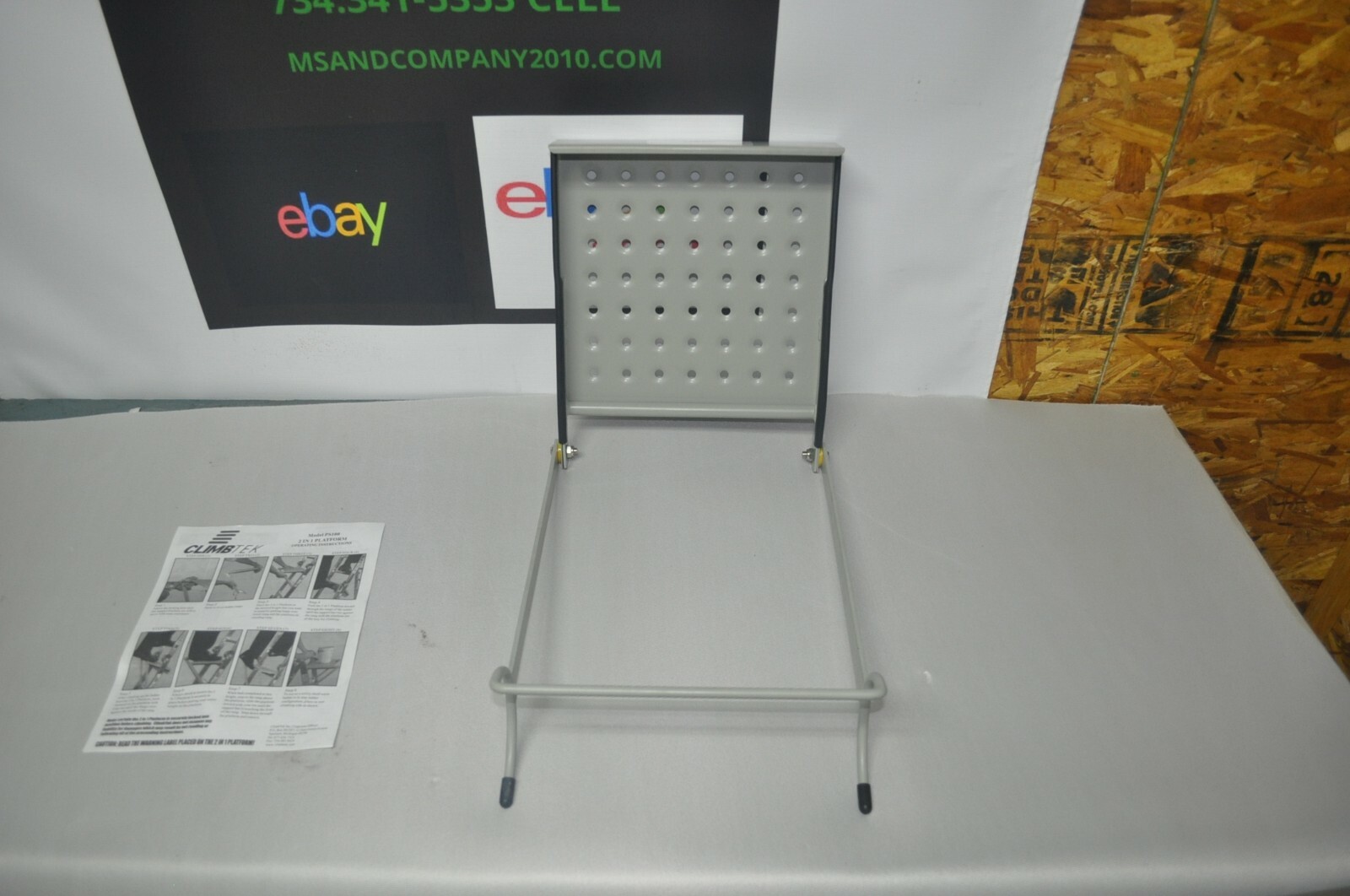 CLIMBTEK 2 IN 1 LADDER PLATFORM SHELF MODEL PS100 NOS FREE SHIPPING