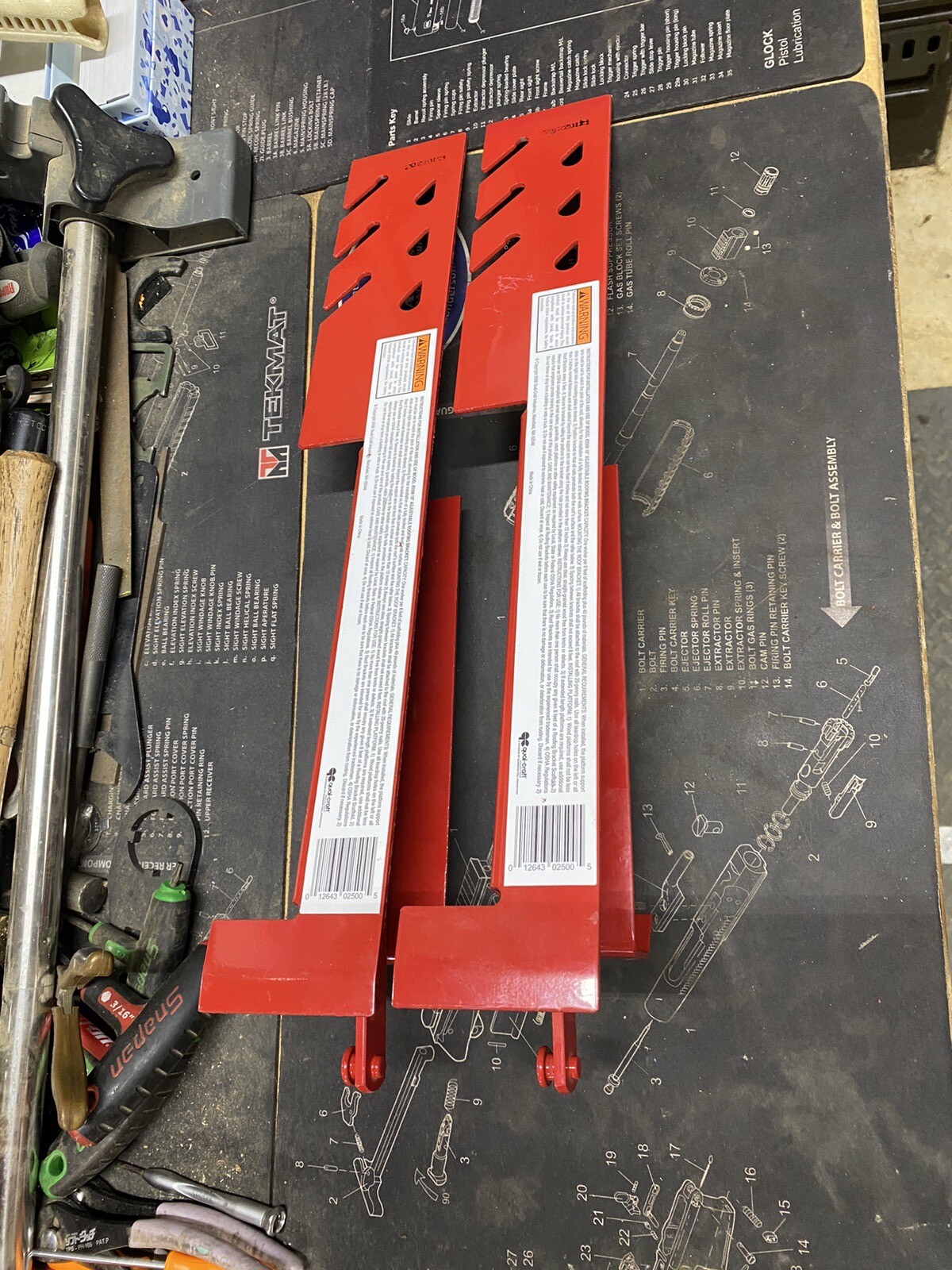 Qual-Craft Roof Bracket 2500 to 30-60 degree Pitch 10″ 2 Pack Pair Set New Red
