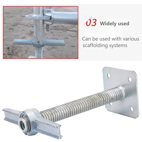 Scaffolding Screw Jacks 12″ Leveling Galvanized 2 Pack – 8000 LBS Load