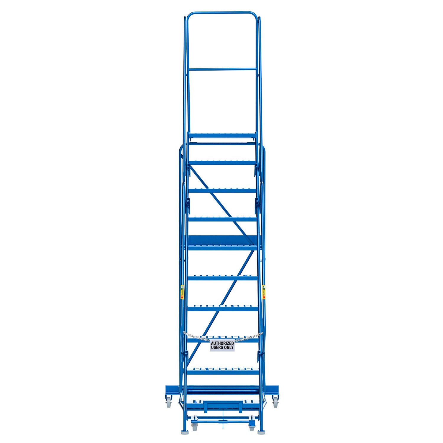 Global Industrial 10 Step Steel Rolling Ladder with 24″W Perforated Step