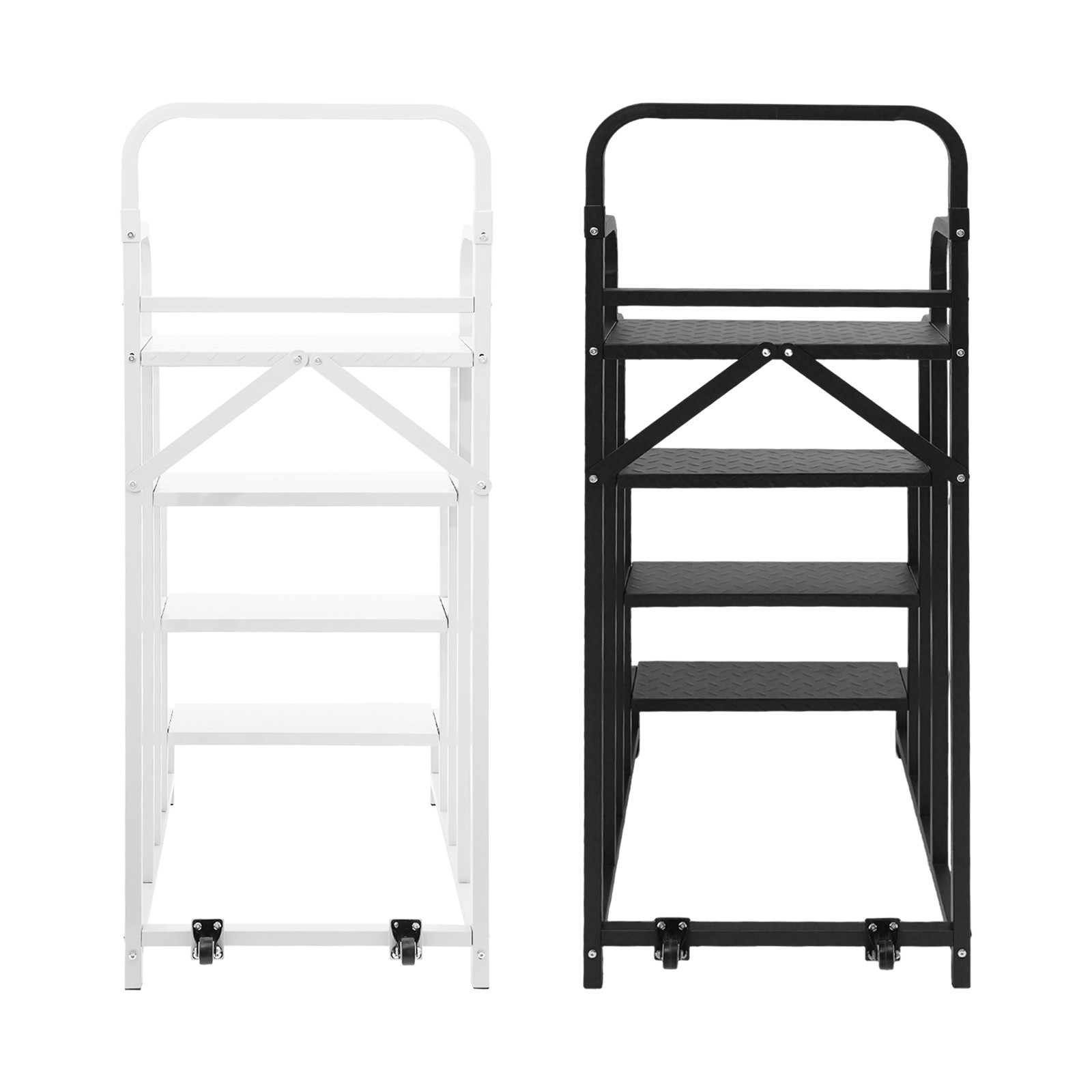 Industrial & Warehouse 4-Step Stair Carbon Steel Rolling Stair W/ 2 Wheels NEW