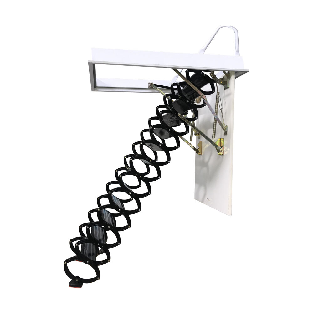 13 Steps 10.5ft Hight Black Loft Wall Ladder Stairs Hidden Folding Attic Stairs