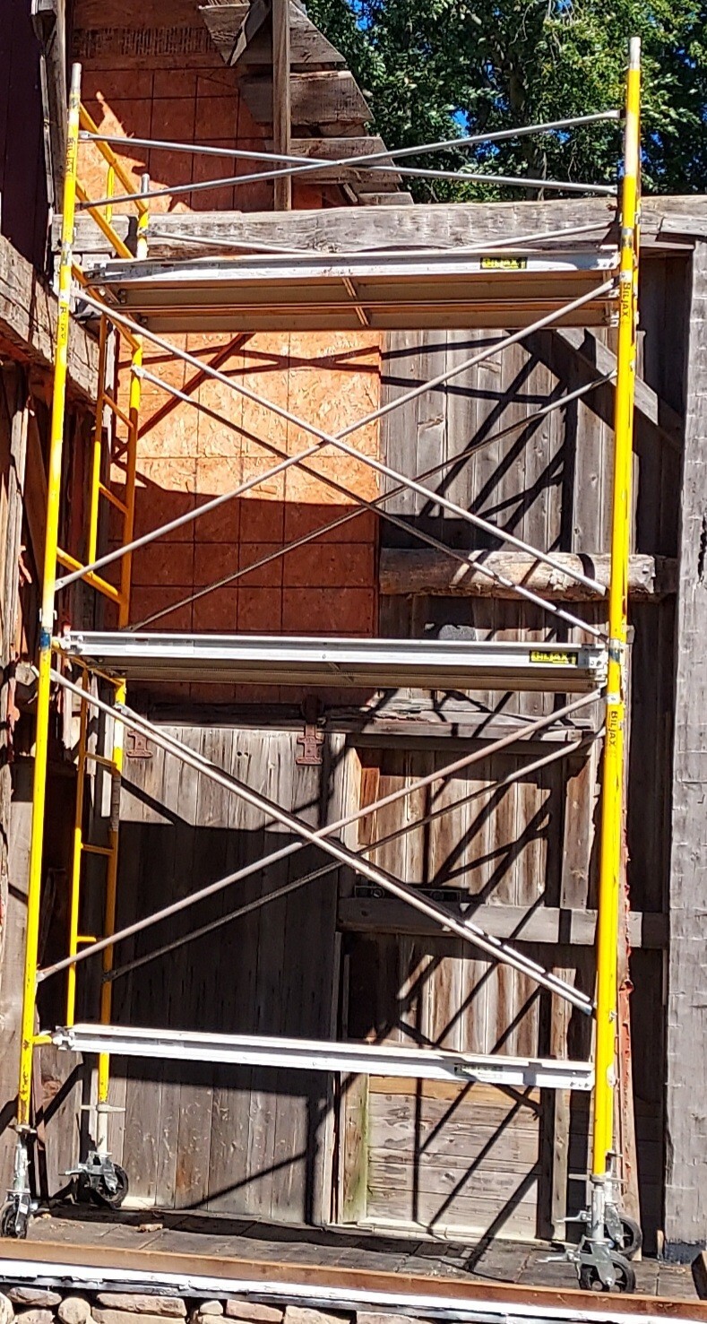 Biljax Scaffolding Tower-14 ft tall, 7 ft wide,5 ft deep, on wheels, 5 platforms