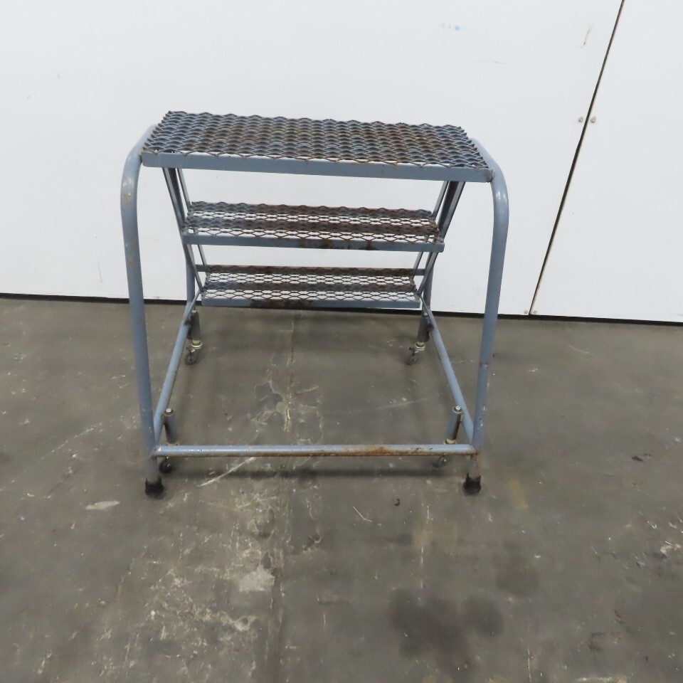 Cotterman 3 Step Steel Rolling Ladder Steps 24″ Wide 30″ Height 450Lb Cap