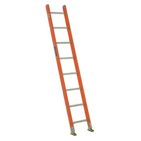 Louisville Fe3108 8 Ft Overall H, Straight Ladder, Fiberglass, 8 Steps, Orange