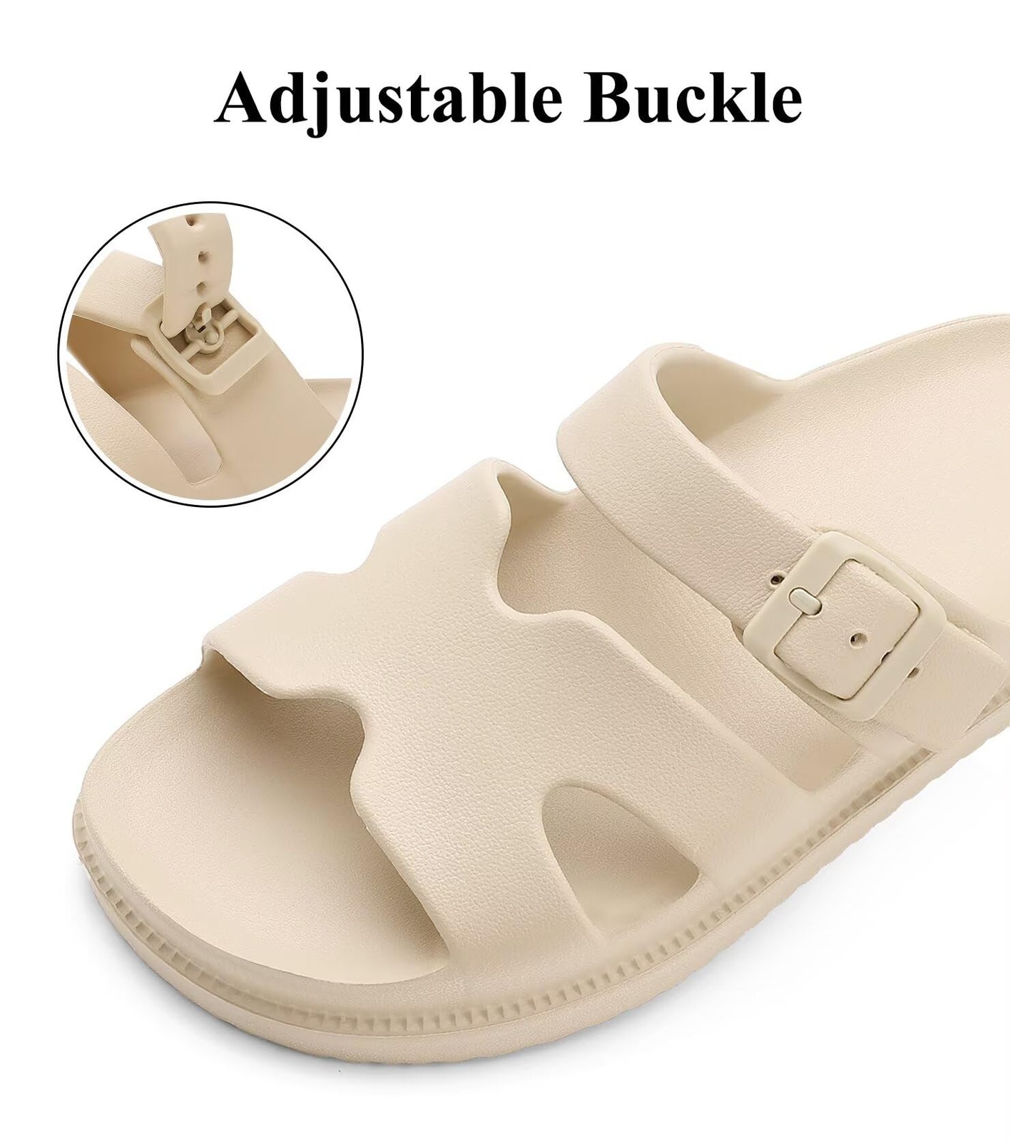 Haifago Womens H-Strap Platform Sandals Adjustable Eva Sandal Arch Support
