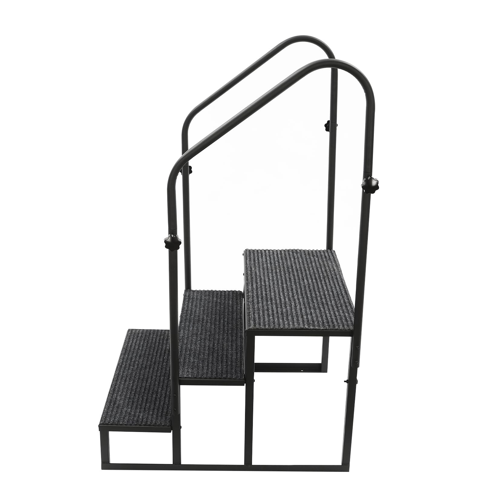 Heavy Duty 3 Step RV Steps with 2 Handrails Portable Hot Tub 450lbs Non-Slip Mat