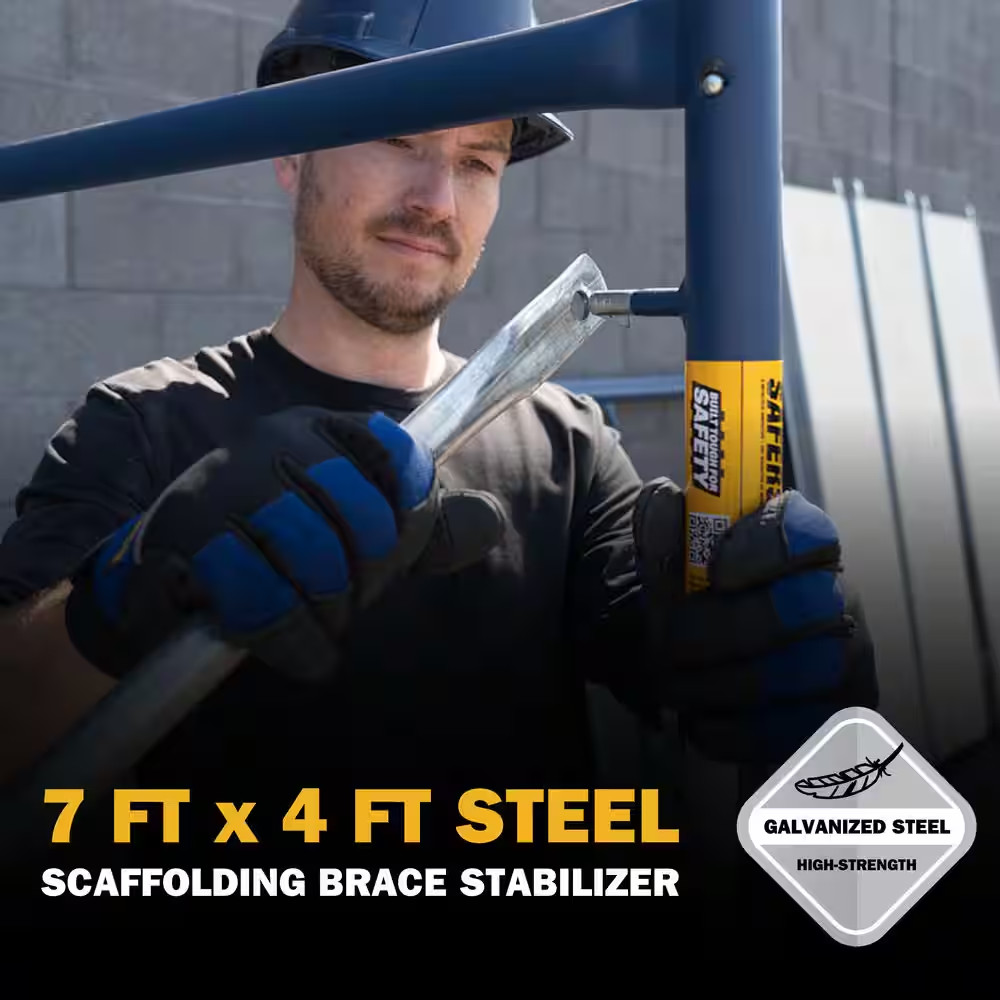 7 Ft. X 4 Ft. Galvanized Steel Squaring Cross Brace for Scaffolding Frames
