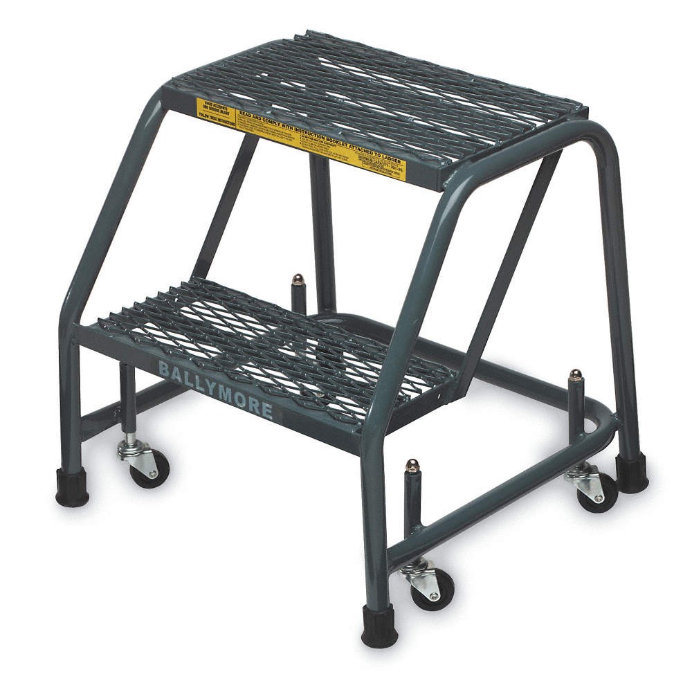 BALLYMORE 218XSU Rolling Ladder,Steel,19 In.H 9JW77