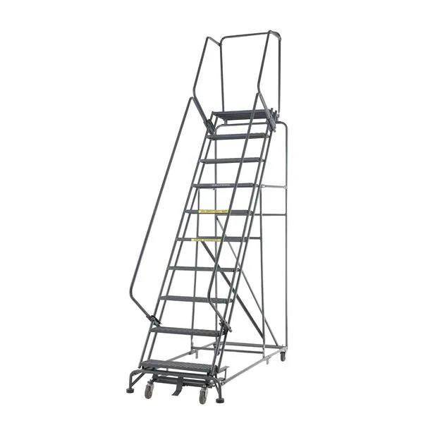 NEW! Ballymore 143 in H Steel Rolling Ladder, 11 Steps, 450 lb Load Cap!!
