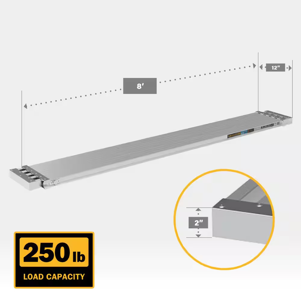 Telescopic Aluminum Plank Board, Jobsite Series 8 to 13-Ft. Adjustable Work P…