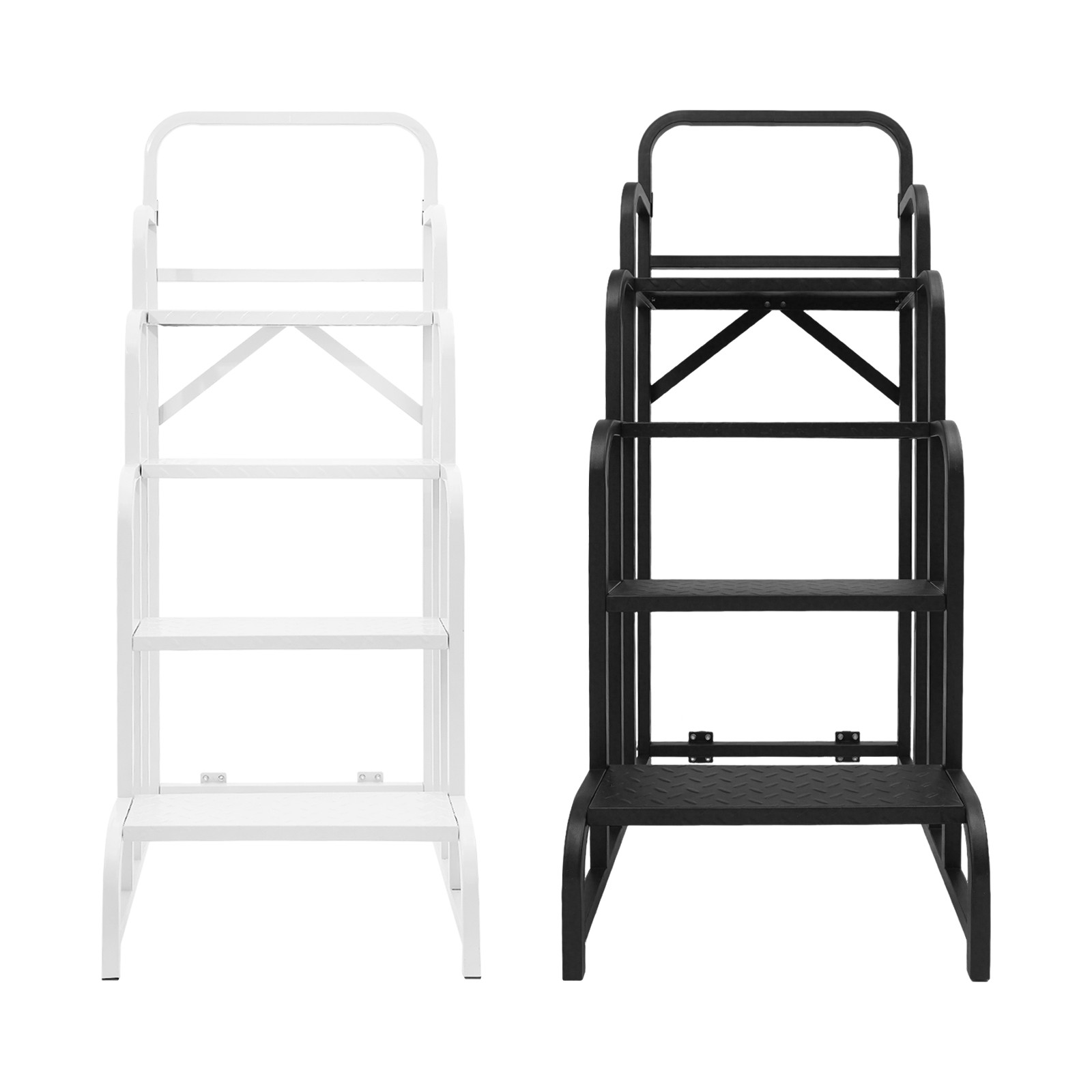 Industrial & Warehouse 4-Step Stair Carbon Steel Rolling Stair W/ 2 Wheels NEW