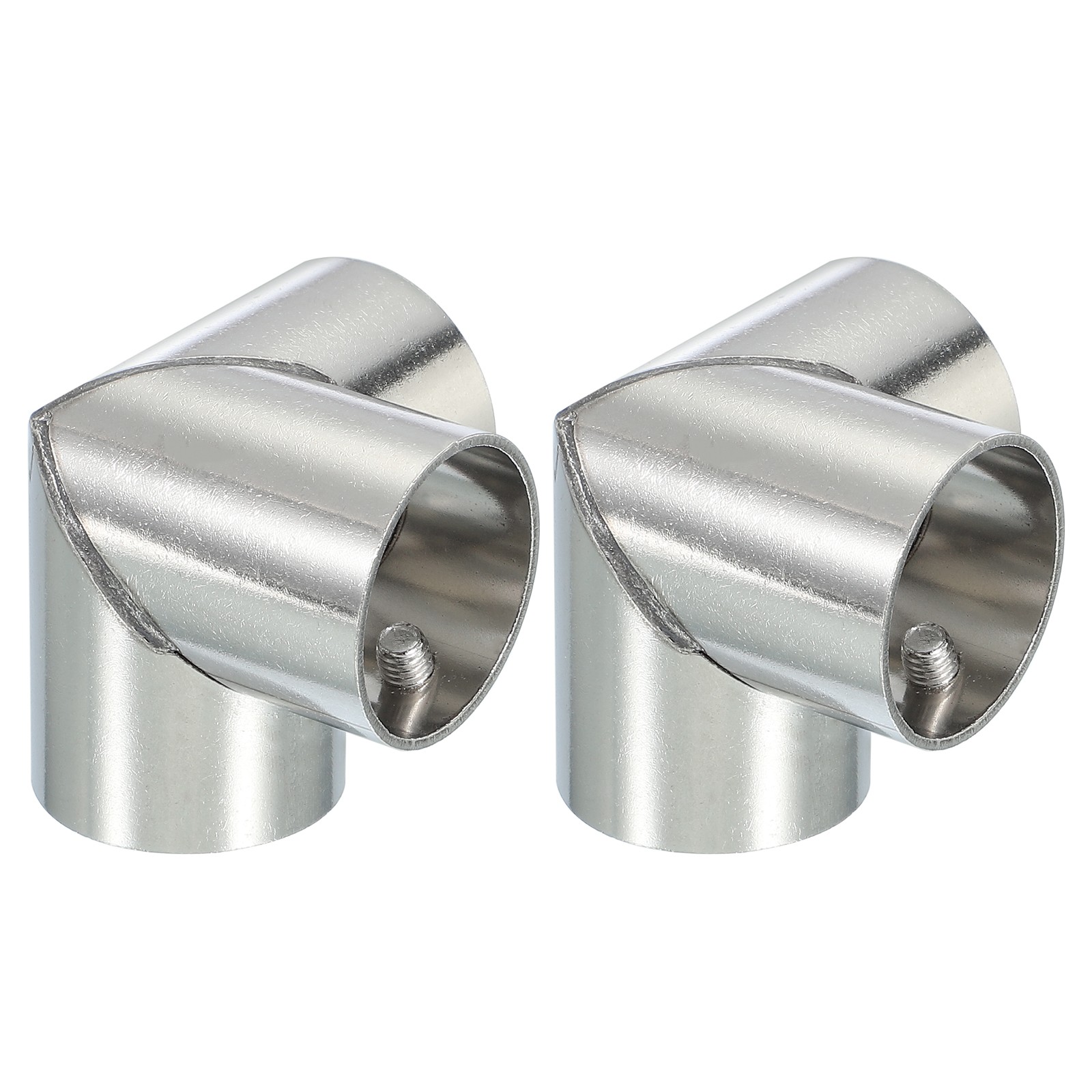 1″ 3 Way Pipe Clamp Connector 2Pack 90 Degree Elbow Chain Fence Clamps Silver