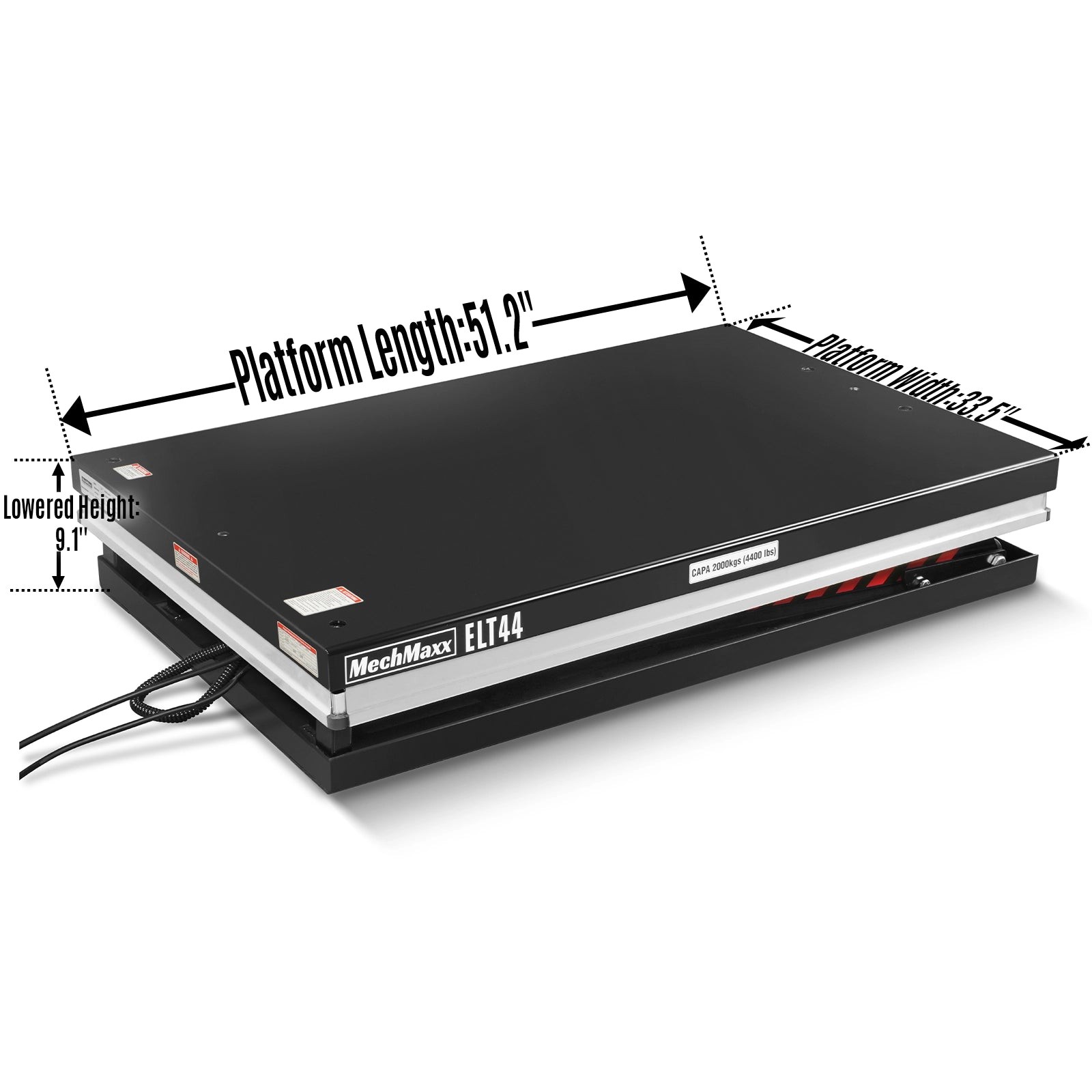 MechMaxx 4400lbs Capacity Hydraulic Lift Table 51.2”x33.5” Platform,ELT44