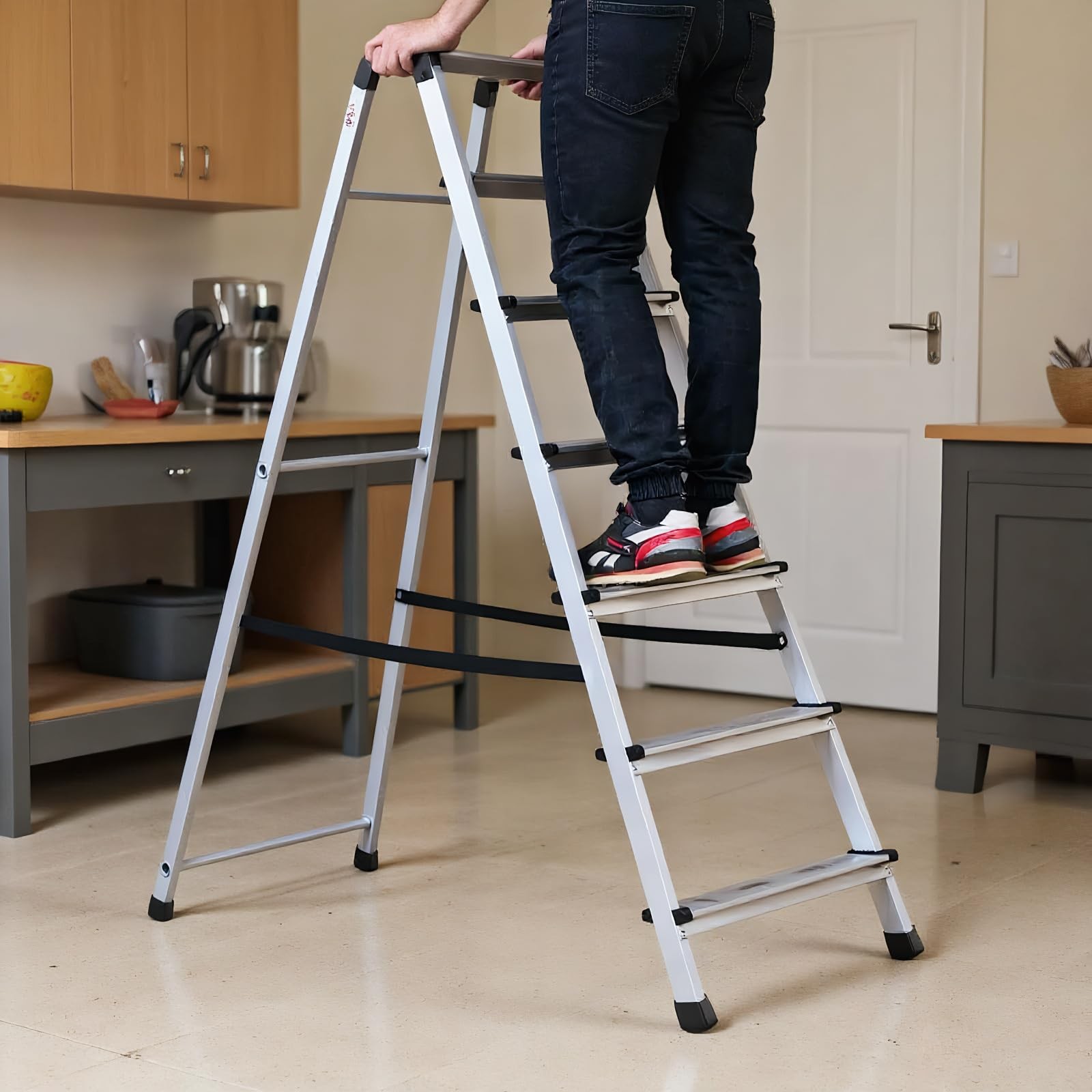 Dranvosk 4Pcs Ladder Feet Covers Non-Slip Rubber Pads,Ladder Foot Black