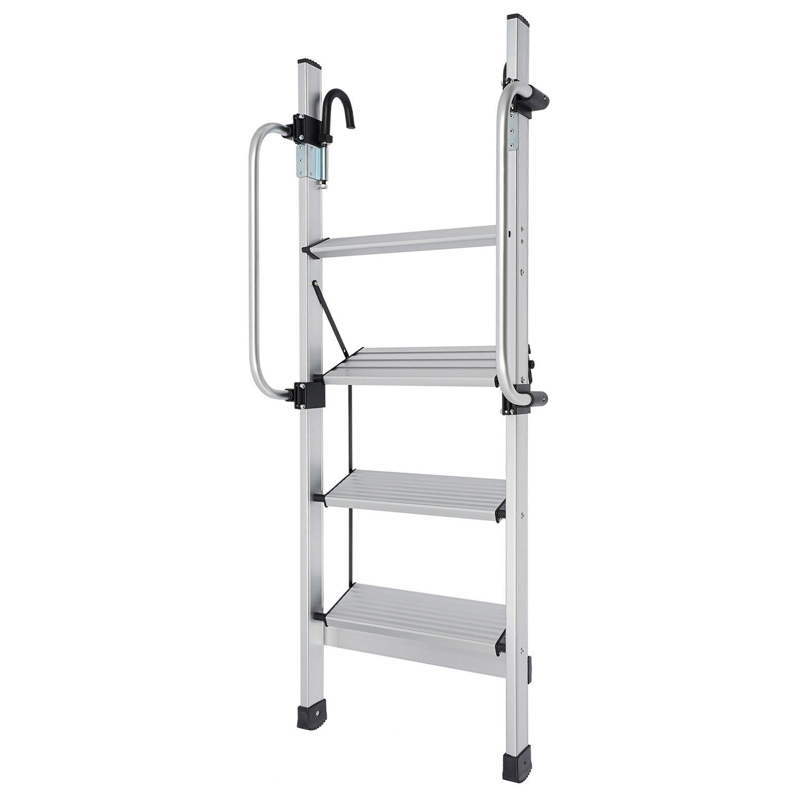 4-Step Floor Standing Bed Ladder Ladder w/ Adjustable Handrail 150kg/330.69lbs