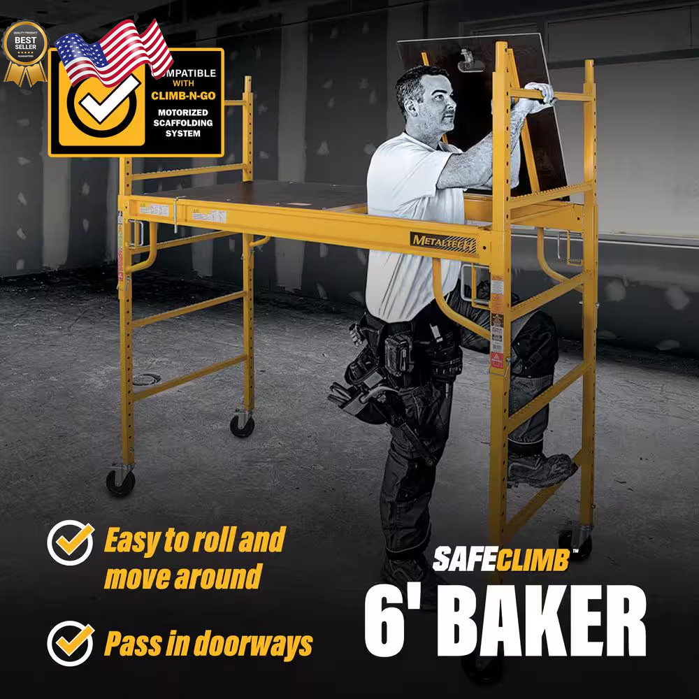 Safeclimb 6 Ft. Baker Scaffold with Platform and Included Trap Door 1250 Lbs NEW