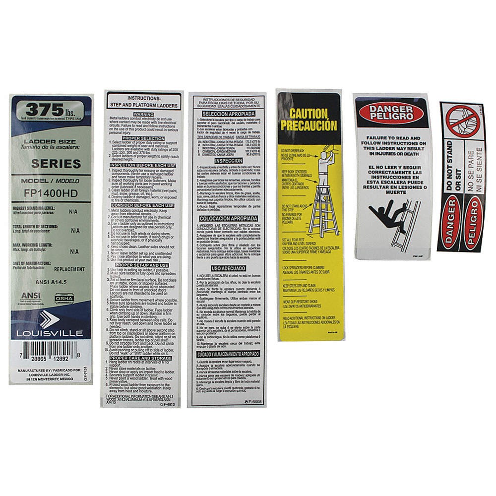 LOUISVILLE LADDER PK-FP1400HD Label Kit 42DV70