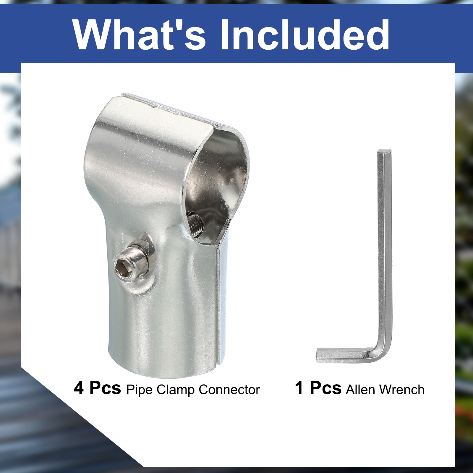 1.26″ 2 Way T Pipe Clamp Connector, 4 Pcs Chain Fence Clamps, Silver
