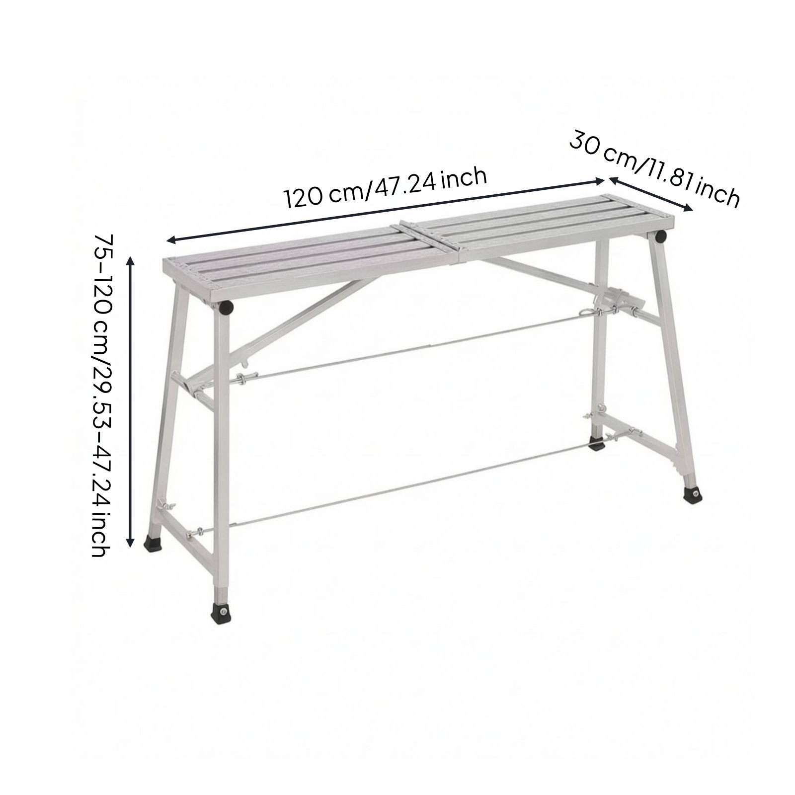 Portable Work Stage Heavy-Duty Scaffold with Carry Handles Easy to Store