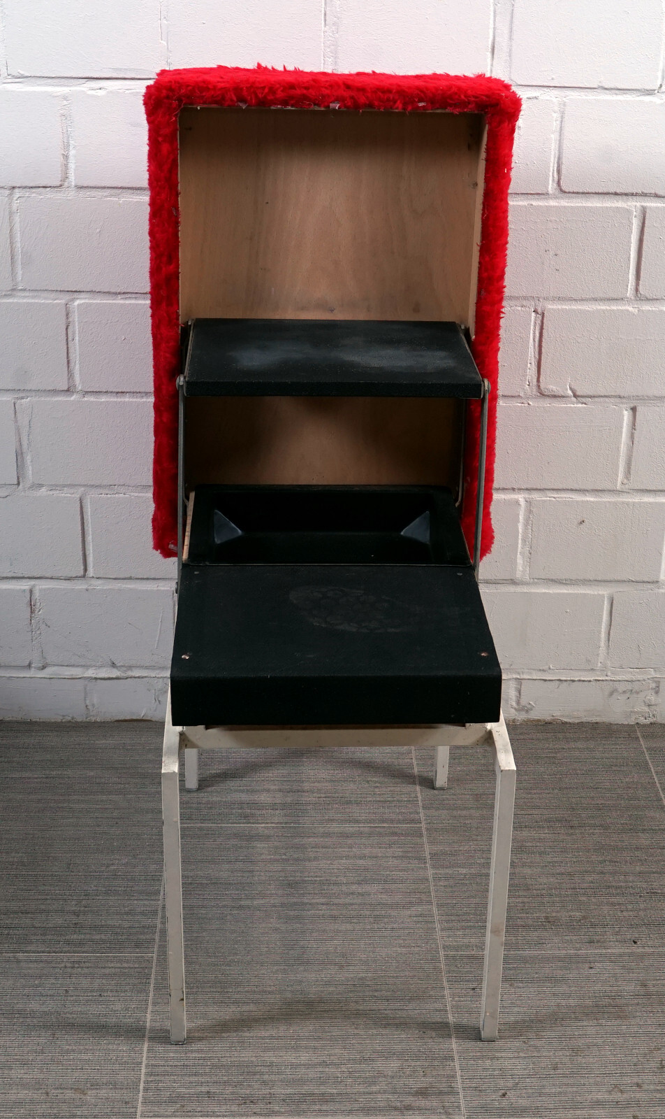 Rare COR Folding Stool Footstool Step Ladder Metal Fabric Vintage 1960s