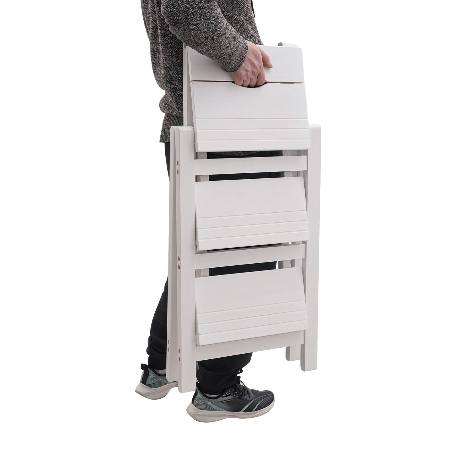 Trapezoidal Step Stool, 3 Step Ladder, Folding Step Stool 22.44*16.33*25.6in