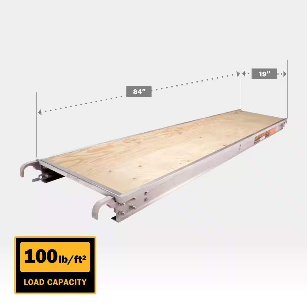 7 Ft. L X 19 In. W Aluminum Scaffold Platform with 5/8 In. Plywood Plank for …