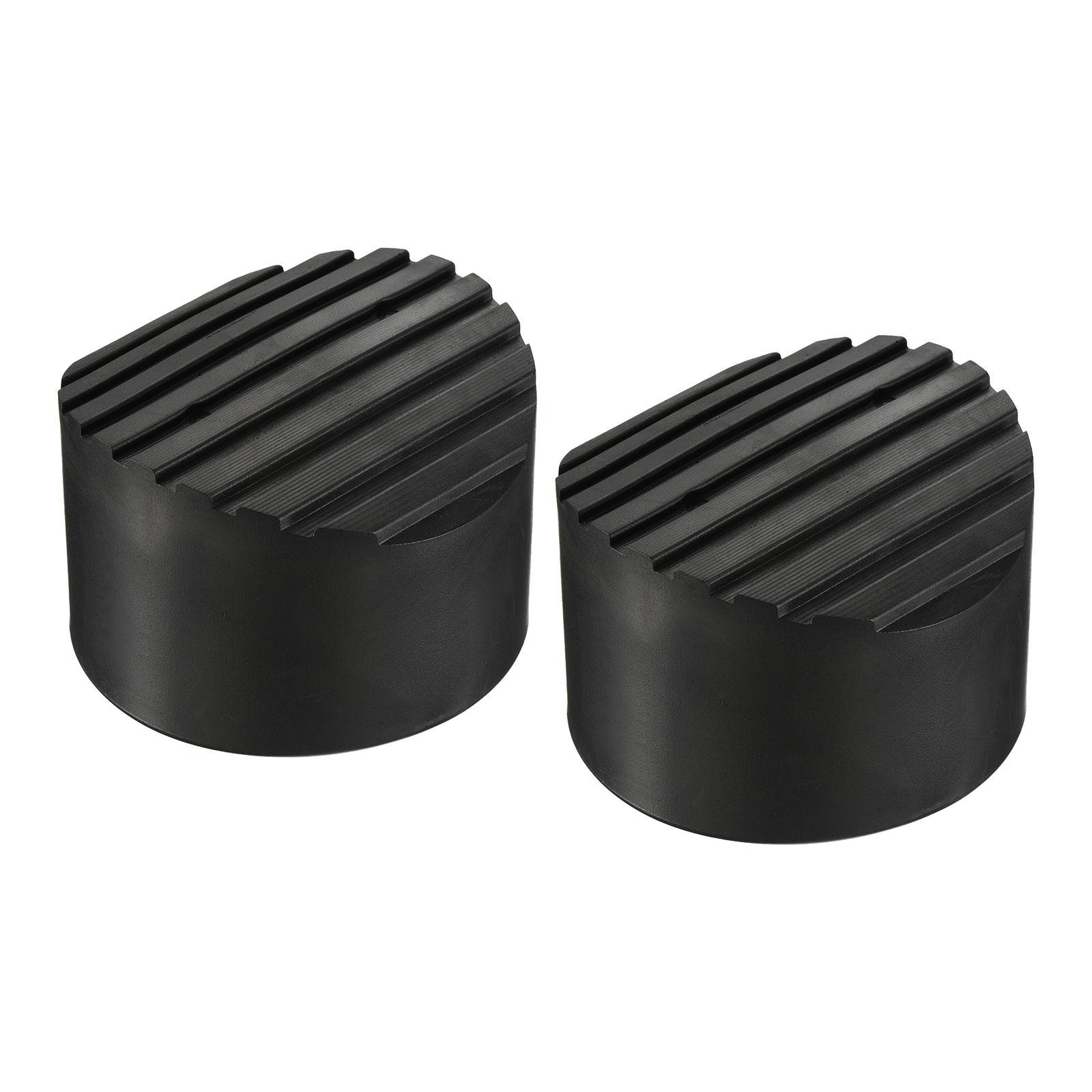 Non-slip foot stairs mat 80mm ID rubber round black 2pcs