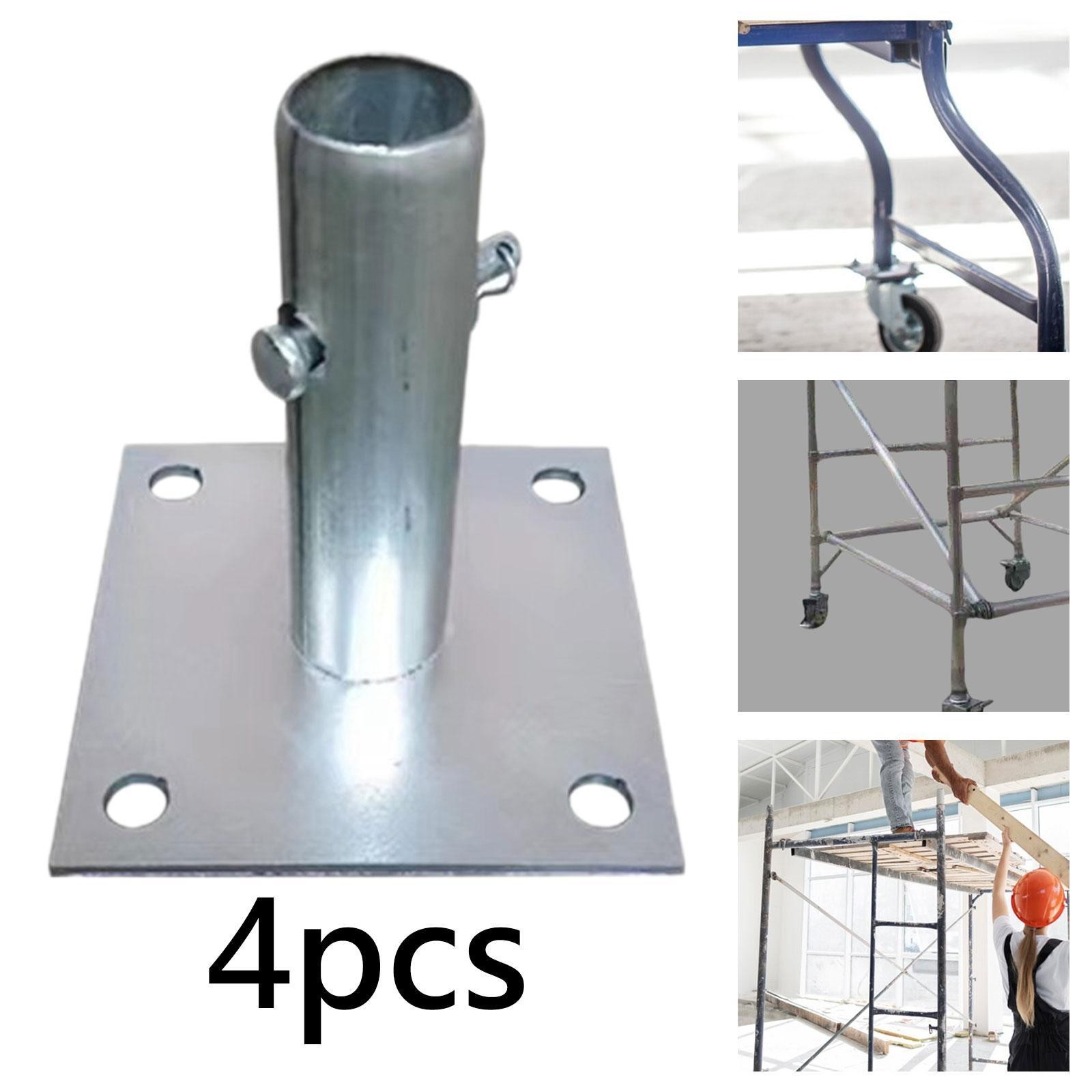 4Pcs Scaffold Base Plates 4.7×4.7inch Spare Parts Steel