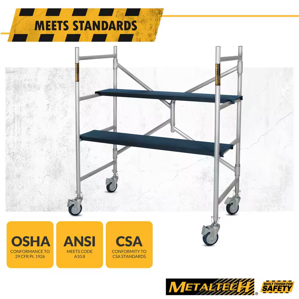 Alu Series 4 Ft. H X 3.5 Ft. L X 1.8 Ft. D Aluminum Mini Scaffold Platform with