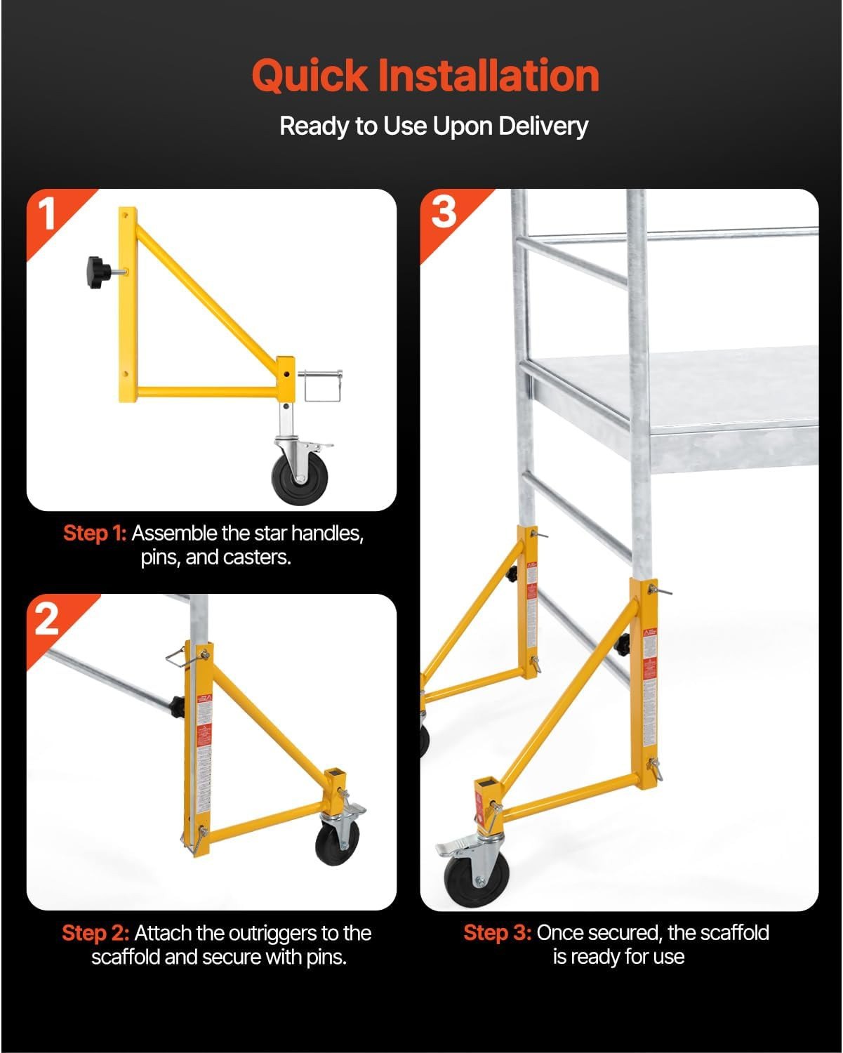 4-Pack Scaffold Outriggers, 1000 Lbs Total Load Capacity Baker-Style Scaffolding