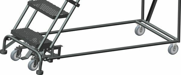 NEW! Ballymore 133 in H Steel Rolling Ladder, 10 Steps, 450 lb Load Cap!!