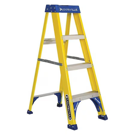 Louisville Fs2004 4 Ft Fiberglass Stepladder, 250 Lb Capacity