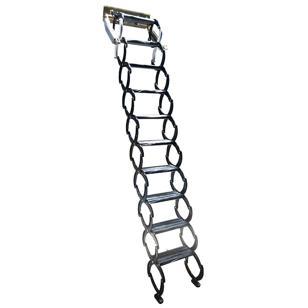 Wall Mounted Attic Loft Ladder Loft Wall Ladder Attic Black Folding 12 Steps
