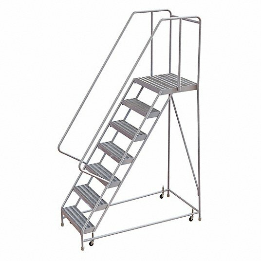 NEW! Tri-Arc 102 in H Aluminum Rolling Ladder, 7 Steps, 350 lb Load Capacity!!