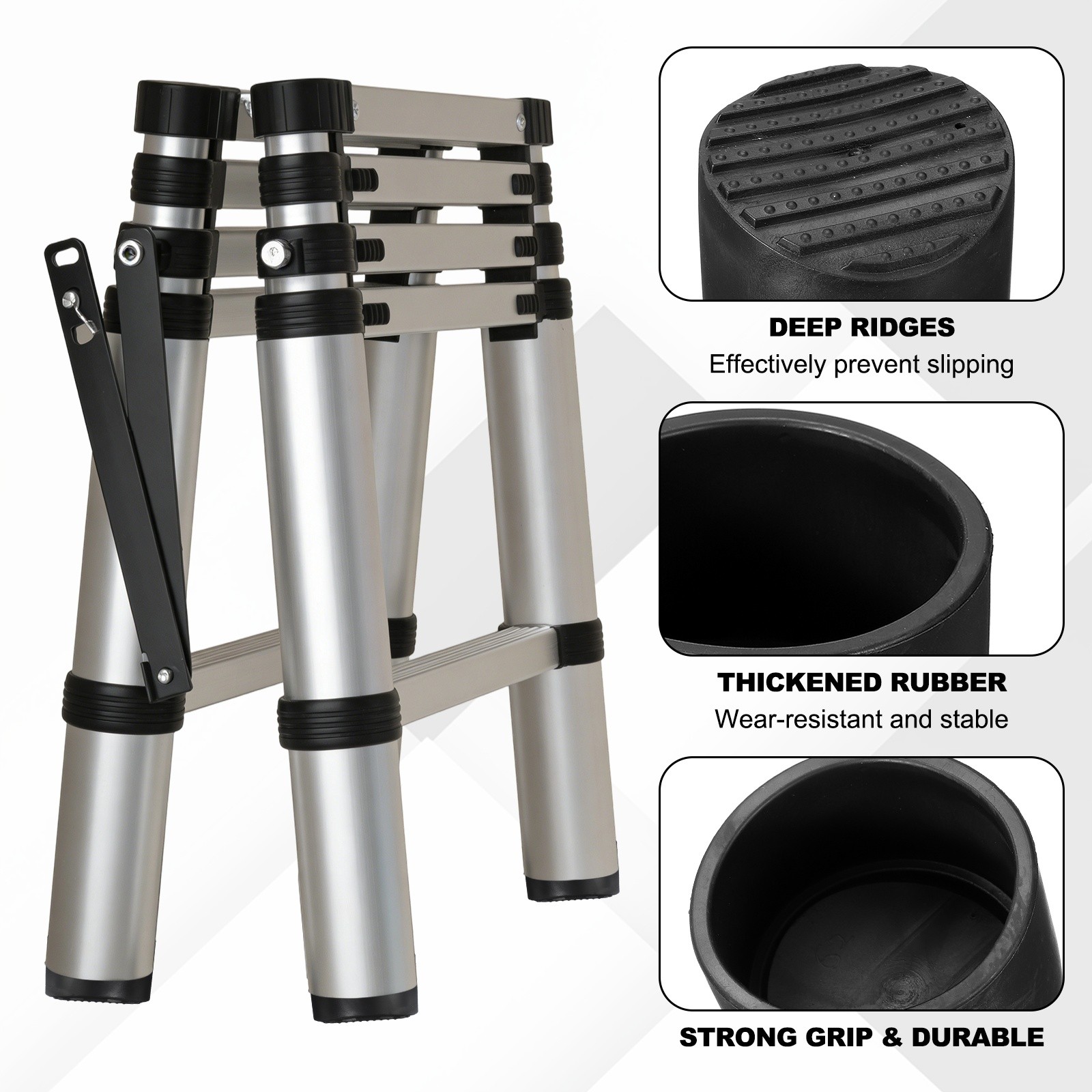 Ladder Non Slip Feet Mat (61.5mm ID) (2Pcs), Rubber Round Step Ladder Foot