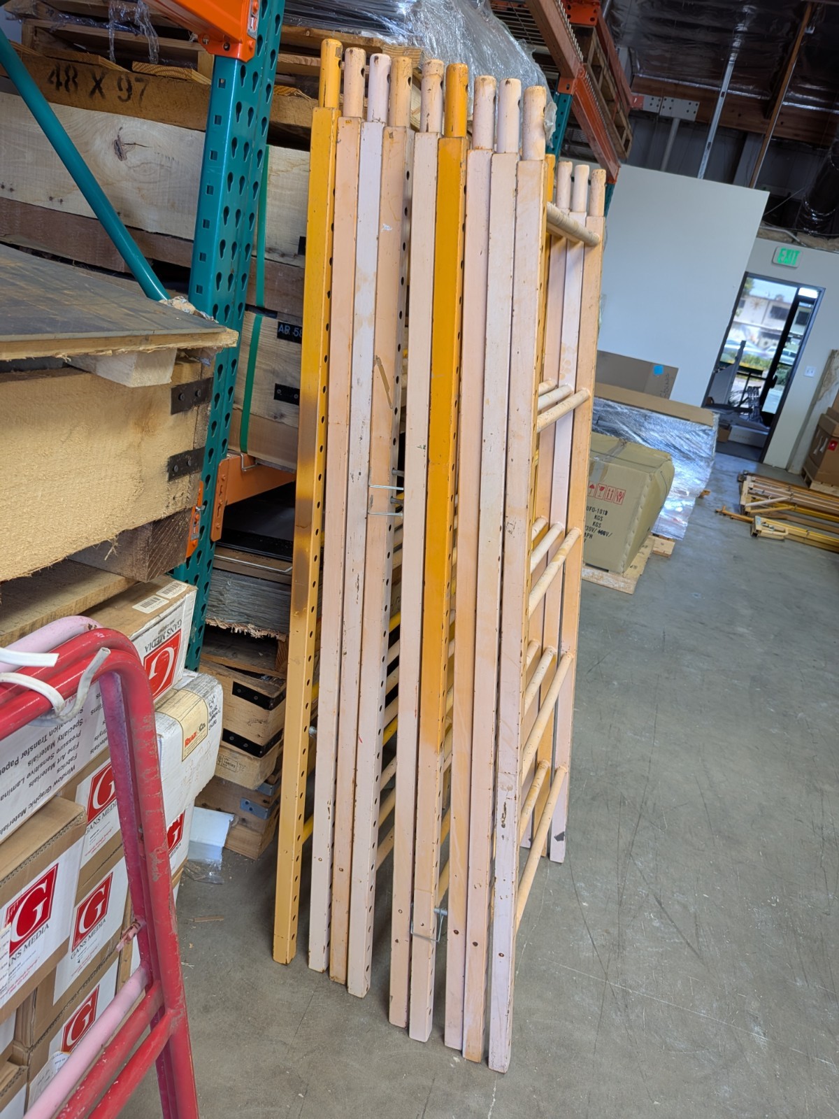Bulk Metaltech 6ft Baker Scaffold Lot – 5+ Units, Guardrails, Outriggers, Wheels