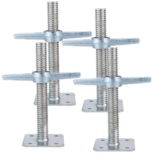 Scaffolding Screw Jacks 12″ Leveling Galvanized 2 Pack – 8000 LBS Load