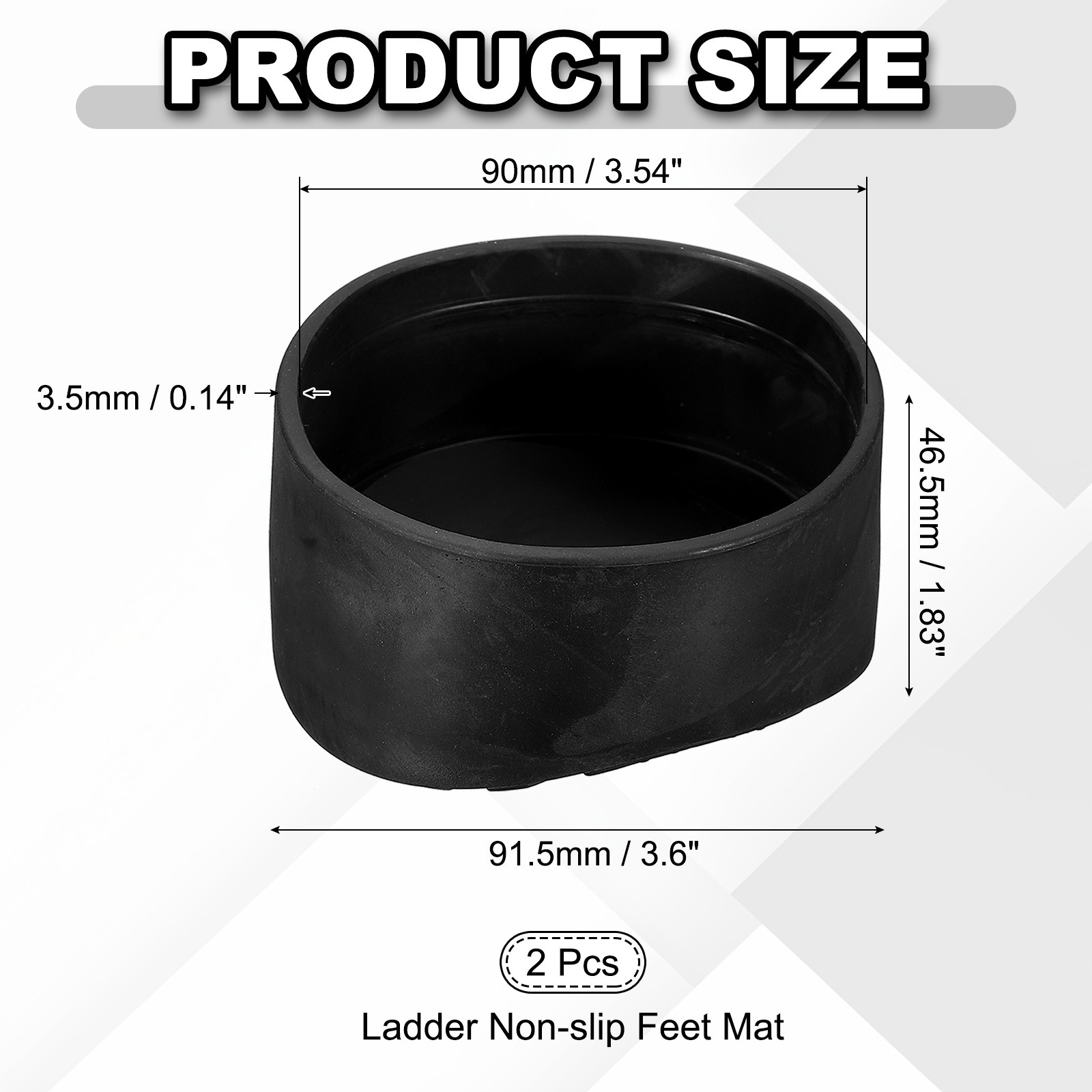 Ladder Non Slip Feet Mat (90mm ID) (2Pcs), Rubber Round Step Ladder Foot