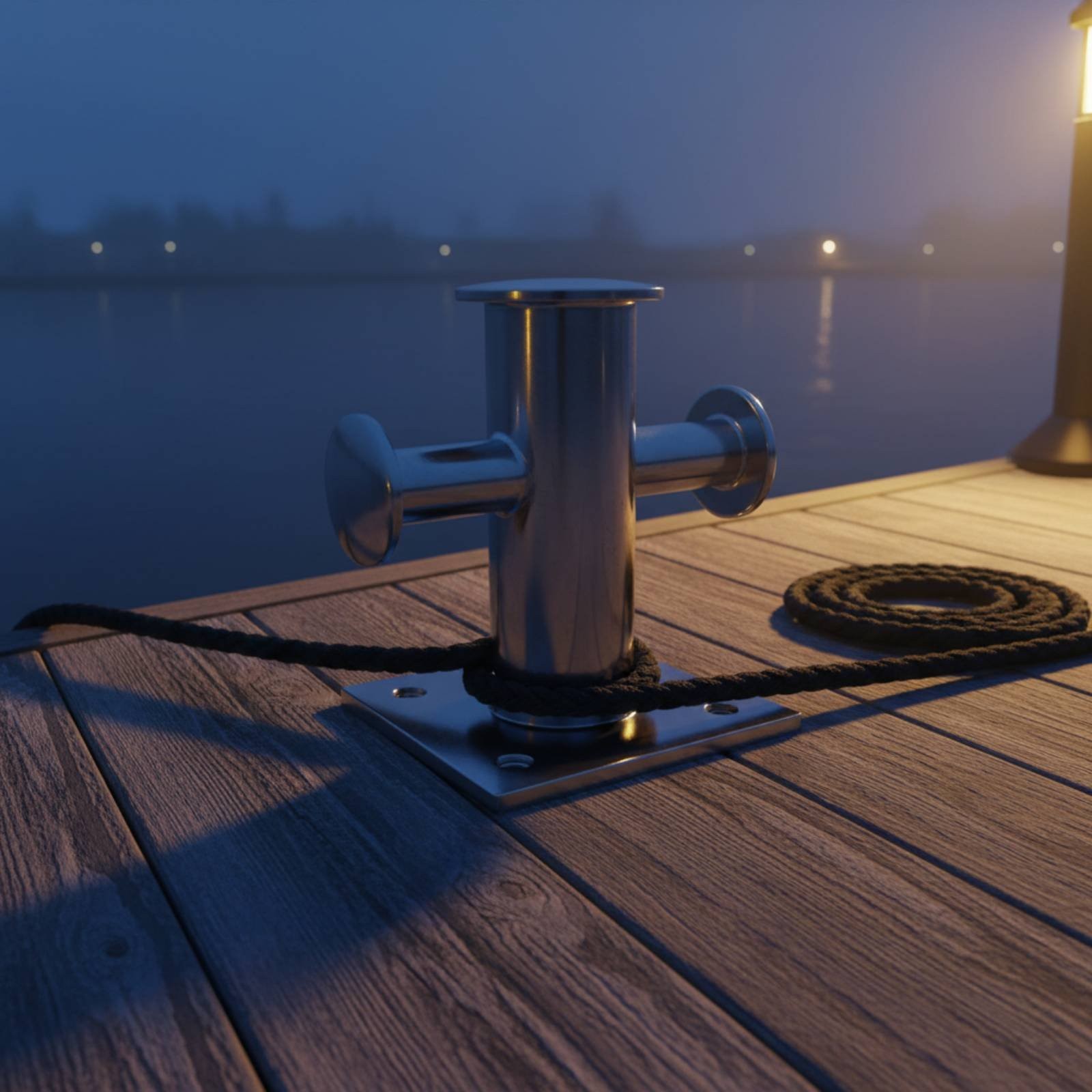 Cross Docking Bollard Polished Finish Stainless Steel Dock Bollard for Marina