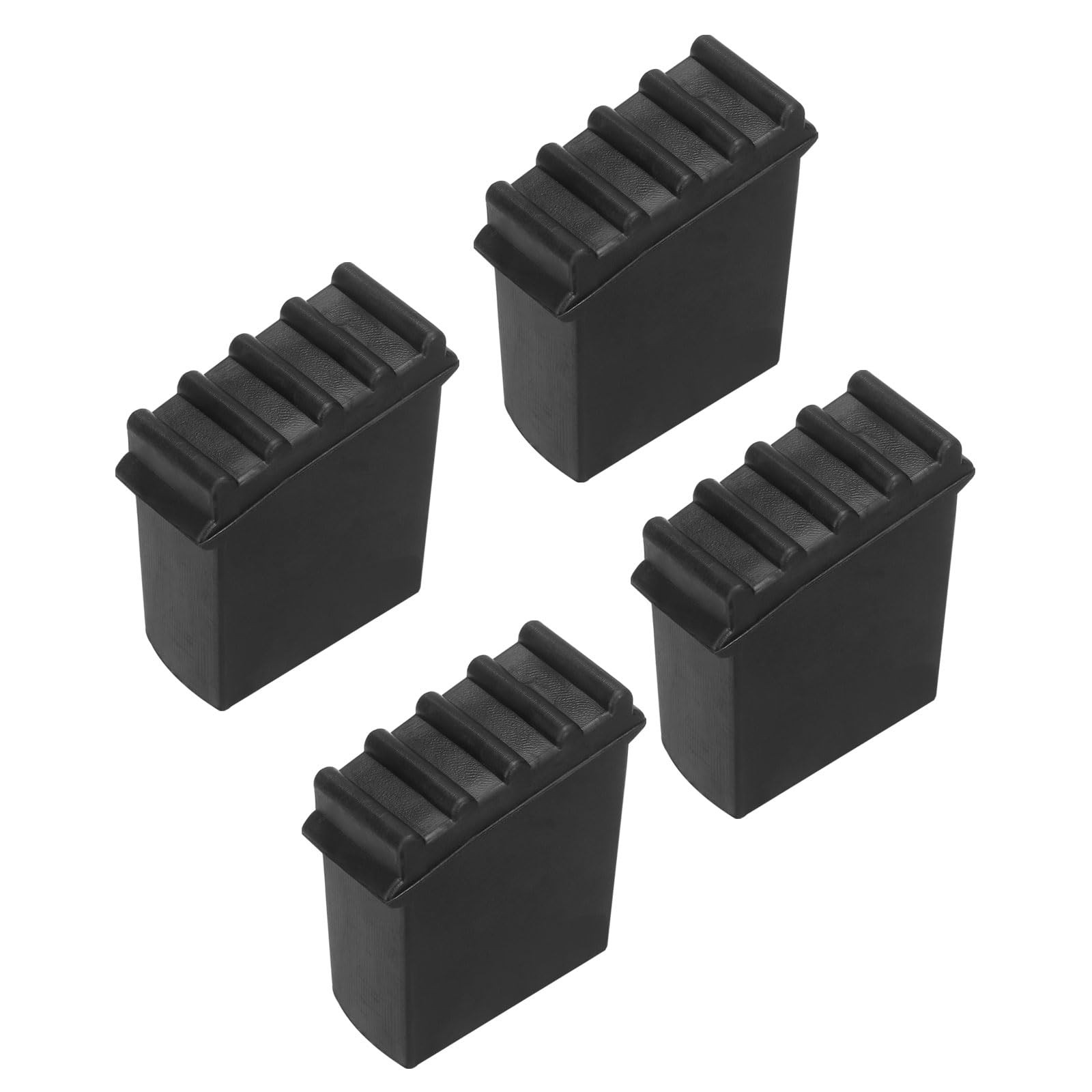 PATIKIL Step Ladder Foot Mat, 4 Pack Herringbone Feet Cover Black