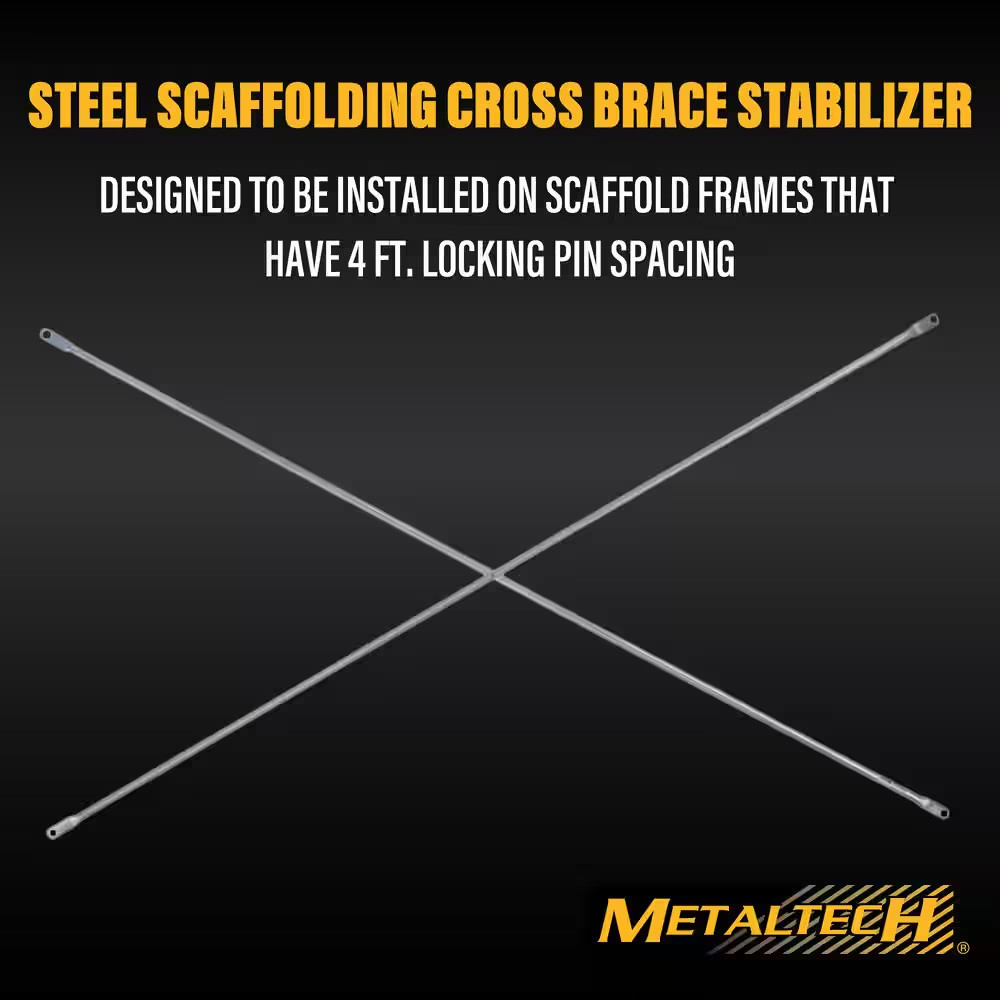 7 Ft. X 4 Ft. Galvanized Steel Squaring Cross Brace for Scaffolding Frames